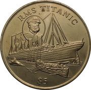 5 Dollars RMS Titanic, Liberia, 1998 reverse image