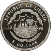 5 Dollars In Memory of Princess Diana obverse image