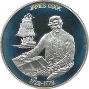 5 Dollars James Cook, Liberia, 1999 reverse image