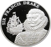 5 Dollars Sir Francis Drake, Liberia, 1999 reverse image