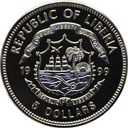 5 Dollars Belvedere obverse image