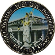 5 Dollars Parliament Athena, Liberia, 1999 reverse image