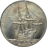 5 Dollars Mayflower bigger issue, Liberia, 2000 reverse image