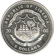 5 Dollars XXVII Olympic Games - Javelin throw obverse image