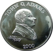 5 Dollars John Q. Adams, Liberia, 2000 reverse image