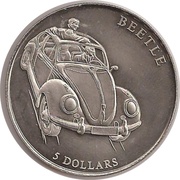 5 Dollars Beetle, Liberia, 2000 reverse image