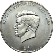 5 Dollars John F. Kennedy, Liberia, 2000 reverse image