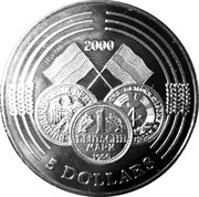5 Dollars German Mark, Liberia, 2000 reverse image