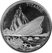 5 Dollars Titanic without "$5", Liberia, 2000 reverse image