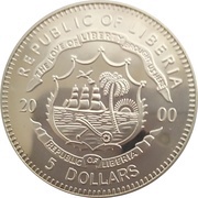 5 Dollars XXVII Olympic Games - Javelin throw obverse image