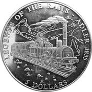 5 Dollars Adler 1835, Liberia, 2001 reverse image