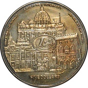 5 Dollars Euro Introduction, Liberia, 2002 reverse image