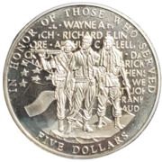 5 Dollars In Honor of Those Who Served, Liberia, 2003 reverse image