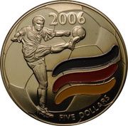 5 Dollars World Cup, Liberia, 2003-2006 reverse image