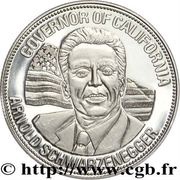 5 Dollars Arnold Schwarzenegger, Liberia, 2004 reverse image