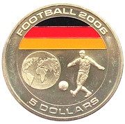 5 Dollars FIFA World Cup 2006, Liberia, 2005 reverse image