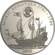 5 Dollars Moric Benovsky, Liberia, 2005 reverse image