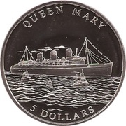 5 Dollars Queen Mary, Liberia, 2005 reverse image