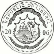 5 Dollars Great Wall of China; gilded obverse image