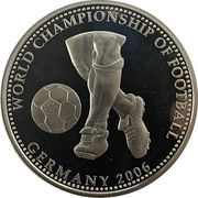 5 Dollars FIFA Worldcup Germany 2006, Liberia, 2006 reverse image