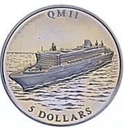 5 Dollars Queen Mary II, Liberia, 2006 reverse image