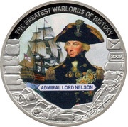 5 Dollars Admiral Lord Nelson, Liberia, 2009 reverse image