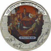 5 Dollars Attila the Hun, Liberia, 2009 reverse image