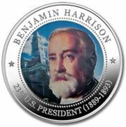 5 Dollars Benjamin Harrison reverse image