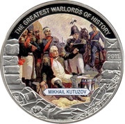 5 Dollars Mikhail Kutuzov, Liberia, 2011 reverse image