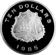 10 Dollars Decade for Women, Liberia, 1985 reverse image