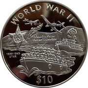 10 Dollars Evacuation of Dunkirk, Liberia, 1997 reverse image