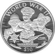 10 Dollar The Burma Campaign, Liberia, 1997 reverse image