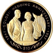 10 Dollars Royal Couple with Horse reverse image