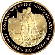 10 Dollars Royal Couple with Dogs reverse image
