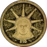 10 Dollars Liberty, Liberia, 1997 reverse image