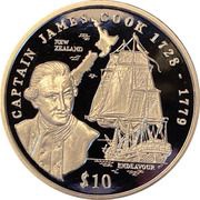 10 Dollars Captain James Cook, Liberia, 1999 reverse image