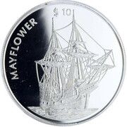 10 Dollars Mayflower, Liberia, 1999 reverse image