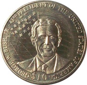 10 Dollars George W. Bush (with JR), Liberia, 2000 reverse image
