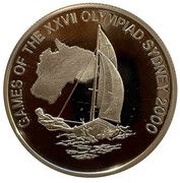 10 Dollars XXVII Olympic Games - Sailing, Liberia, 2000 reverse image