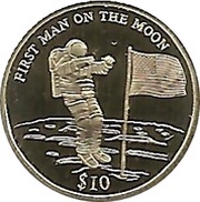 10 Dollars First Moon Landing, Liberia, 2000 reverse image