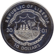 10 Dollars Equal Rights for Women - 1868 obverse image