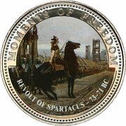 10 Dollars Revolt of Spartacus 73-71 BC, Liberia, 2001 reverse image