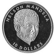 10 Dollars Nelson Mandela, Liberia, 2001 reverse image