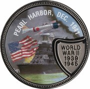 10 Dollars Pearl Harbor, Liberia, 2001 reverse image