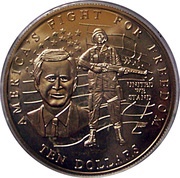 10 Dollars America's Fight for Freedom, Liberia, 2002 reverse image