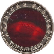 10 Dollars Ameican Football, Liberia, 2002 reverse image