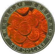 10 Dollars American Coins, Liberia, 2002 reverse image