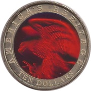 10 Dollars Bald Eagle, Liberia, 2002 reverse image