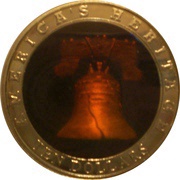 10 Dollars Liberty Bell, Liberia, 2002 reverse image