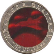 10 Dollars Space Shuttle, Liberia, 2002 reverse image